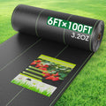 6FTx100FT Weed Barrier Fabric Heavy Duty - Durable Garden Weed Control