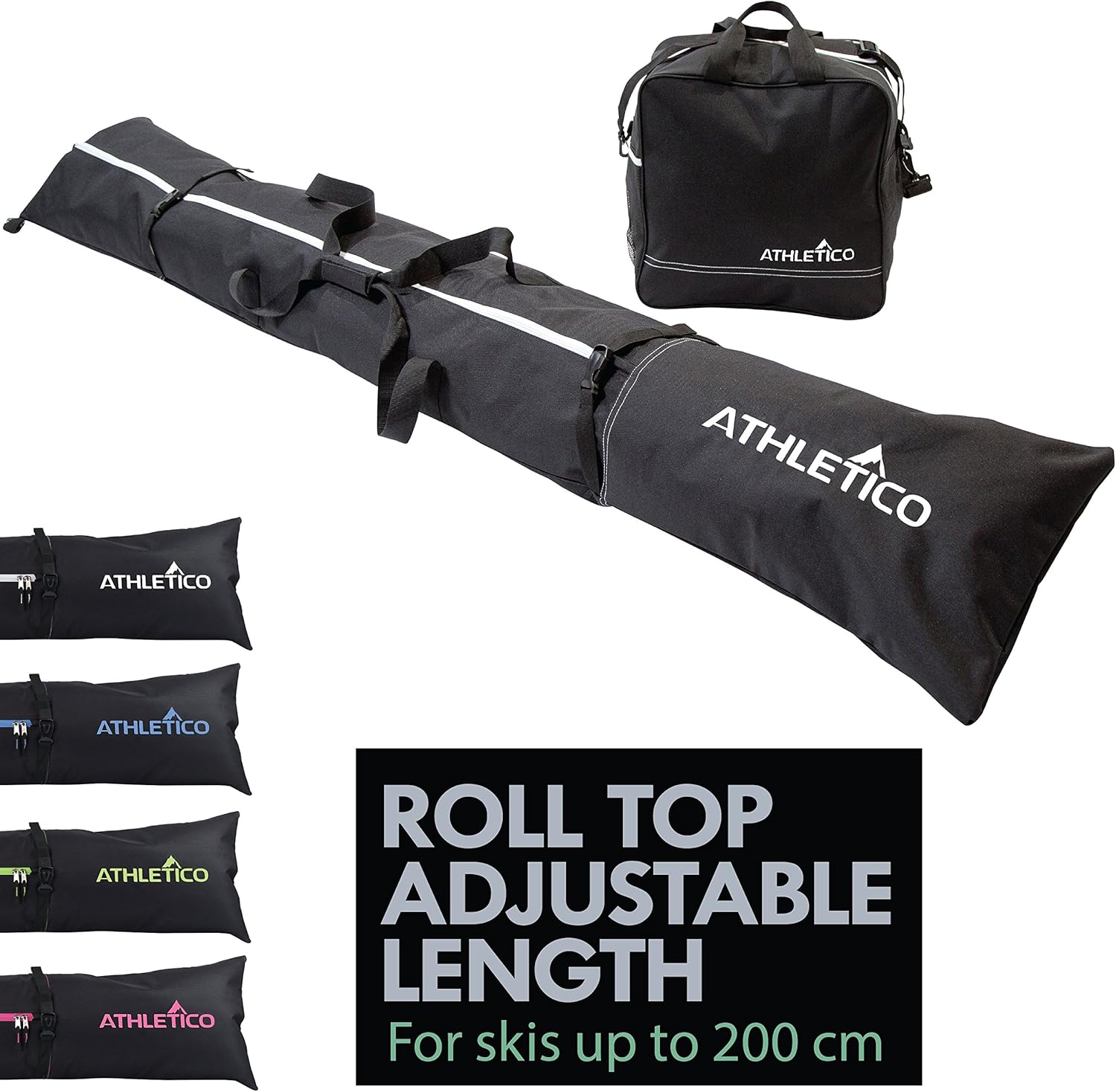 Athletico Ski Bag Combo - Travel Ready for Skis Up to 200cm