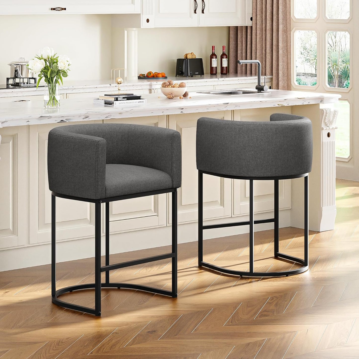 26 H Counter Height Bar Stools Set of 2 for Modern Dining