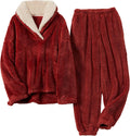 UANEO Womens Fluffy Pajamas Set Soft Fleece Pullover Pants - Cozy keep