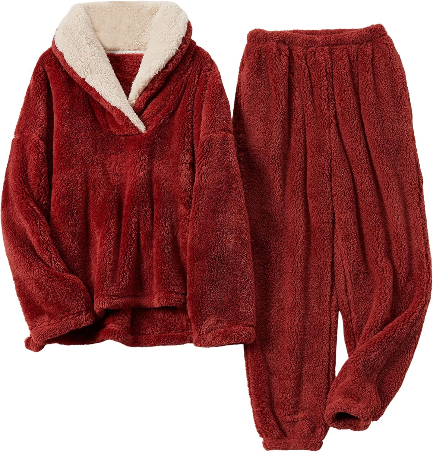 UANEO Womens Fluffy Pajamas Set for Cozy Sleep and Loungewear