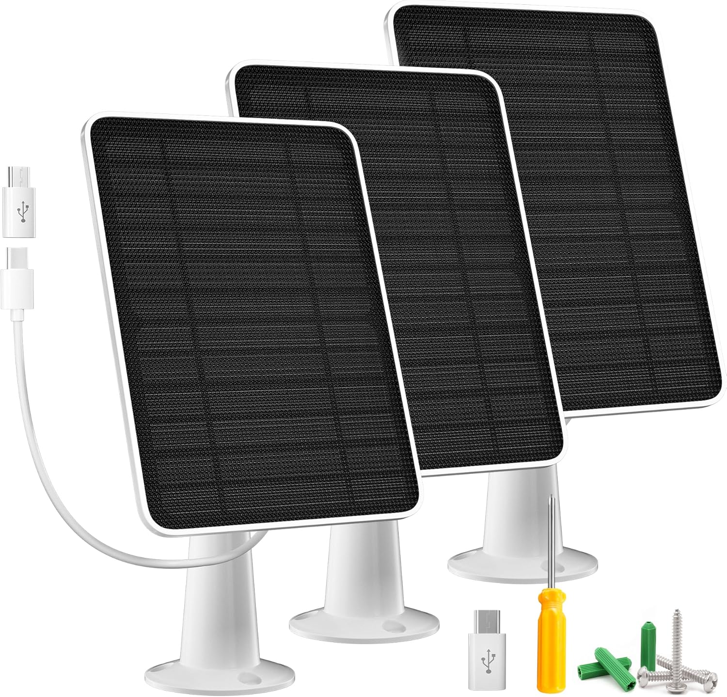 5W Solar Panel Charger for Arlo Essential Cameras - 3 Pack