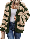 KIRUNDO Womens Chunky Cardigan Lantern Sleeve Open Front - Cozy Layer