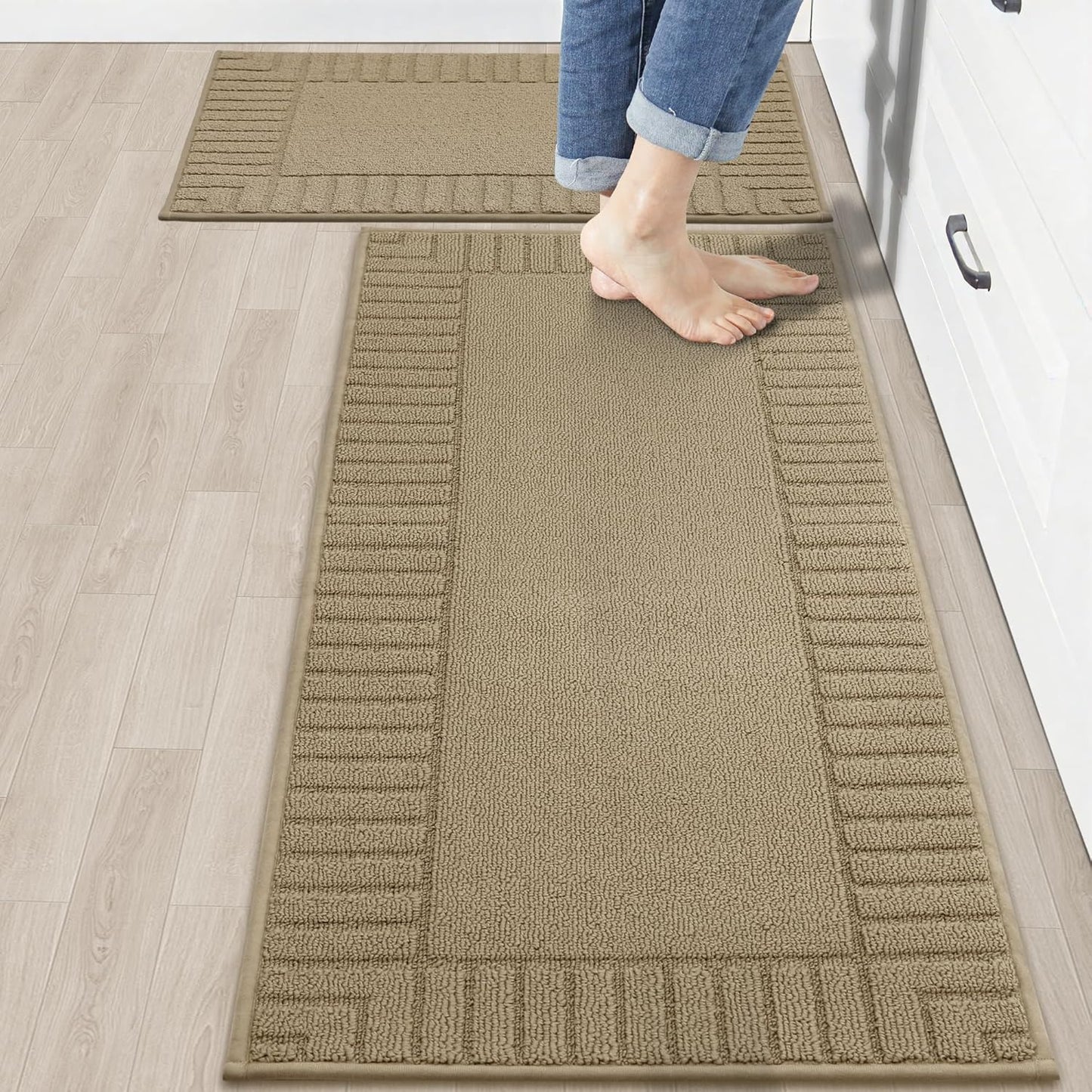 Anti-Slip Kitchen Rugs Set of 2 for Comfortable Flooring