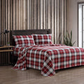 Twin Cotton Flannel Bed Sheets - Heartland Plaid Red, Deep Pocket