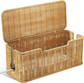 Cable Management Box with 2 Open Slots - Handwoven Rattan Cord