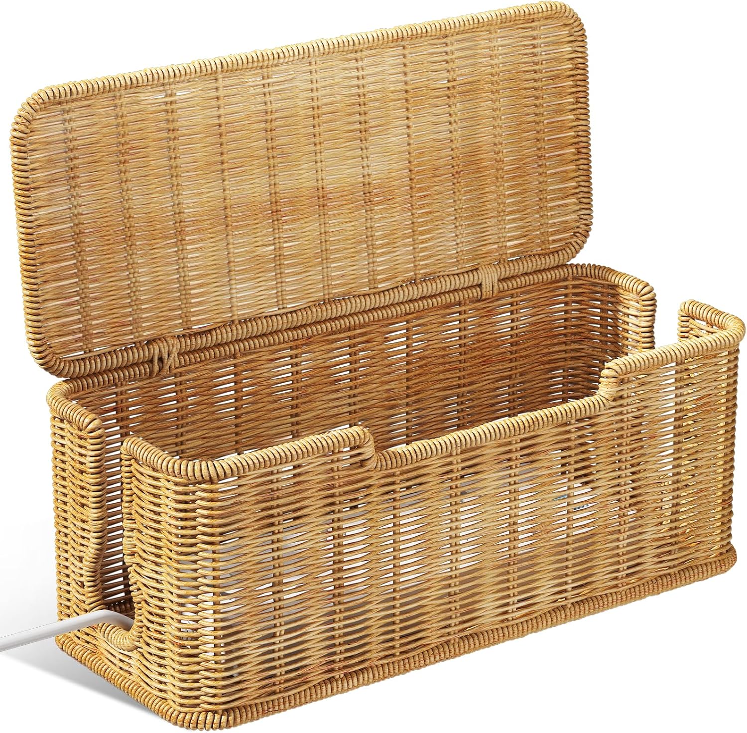 Handwoven Rattan Cable Box: Tidy Wires in Style!