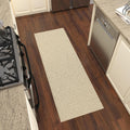 Ottomanson 3 ft x 6 ft Shaggy Runner Rug - Plush Non-Slip Cream