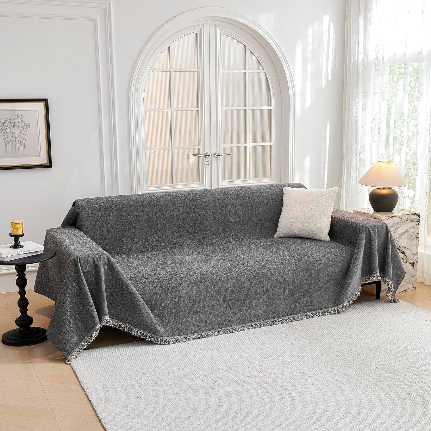 MYSKY HOME Couch Cover for Dogs - Super Soft Chenille Protector
