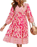 Women Casual Spring Summer V Neck Ruffle Floral Babydoll (Style 5PHY)