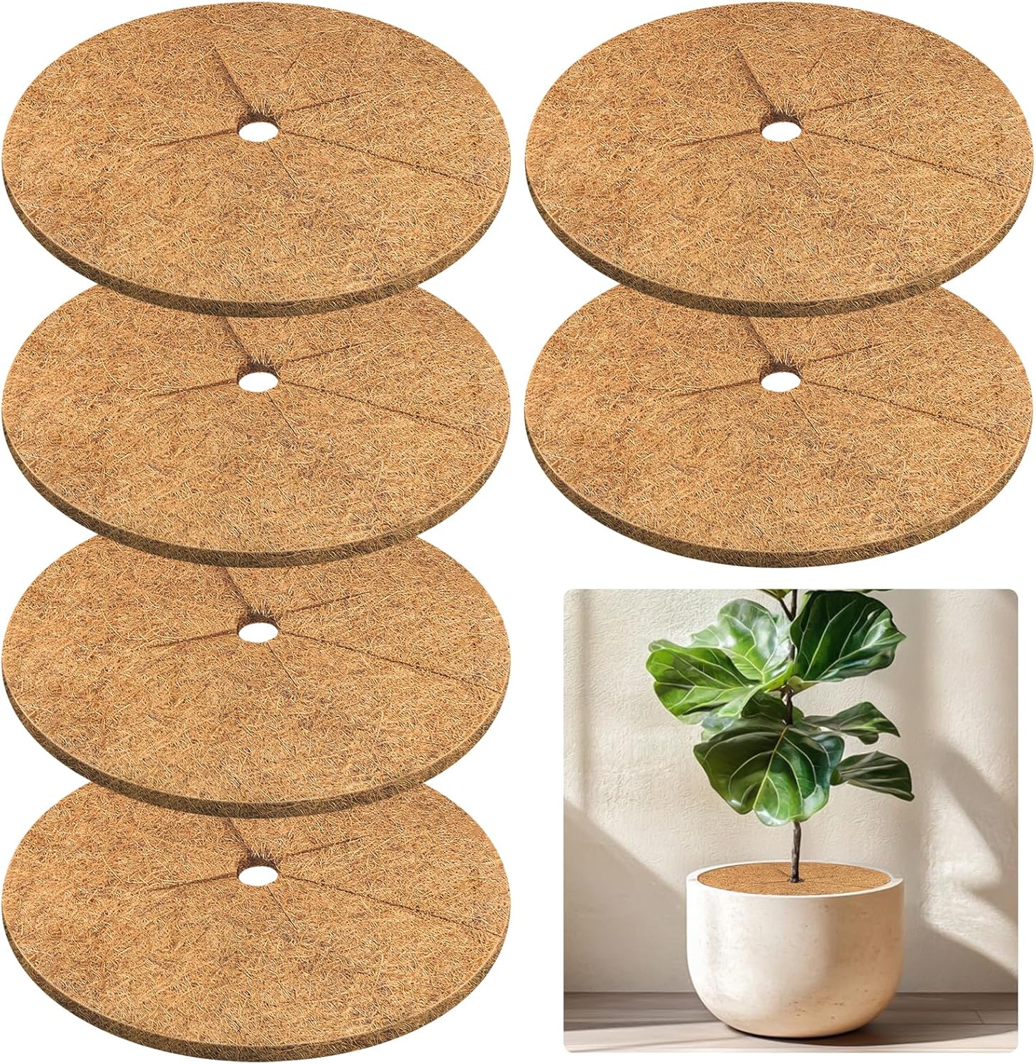 Coconut Fiber Mulch Ring Tree Plant Protector Mat for Gardens