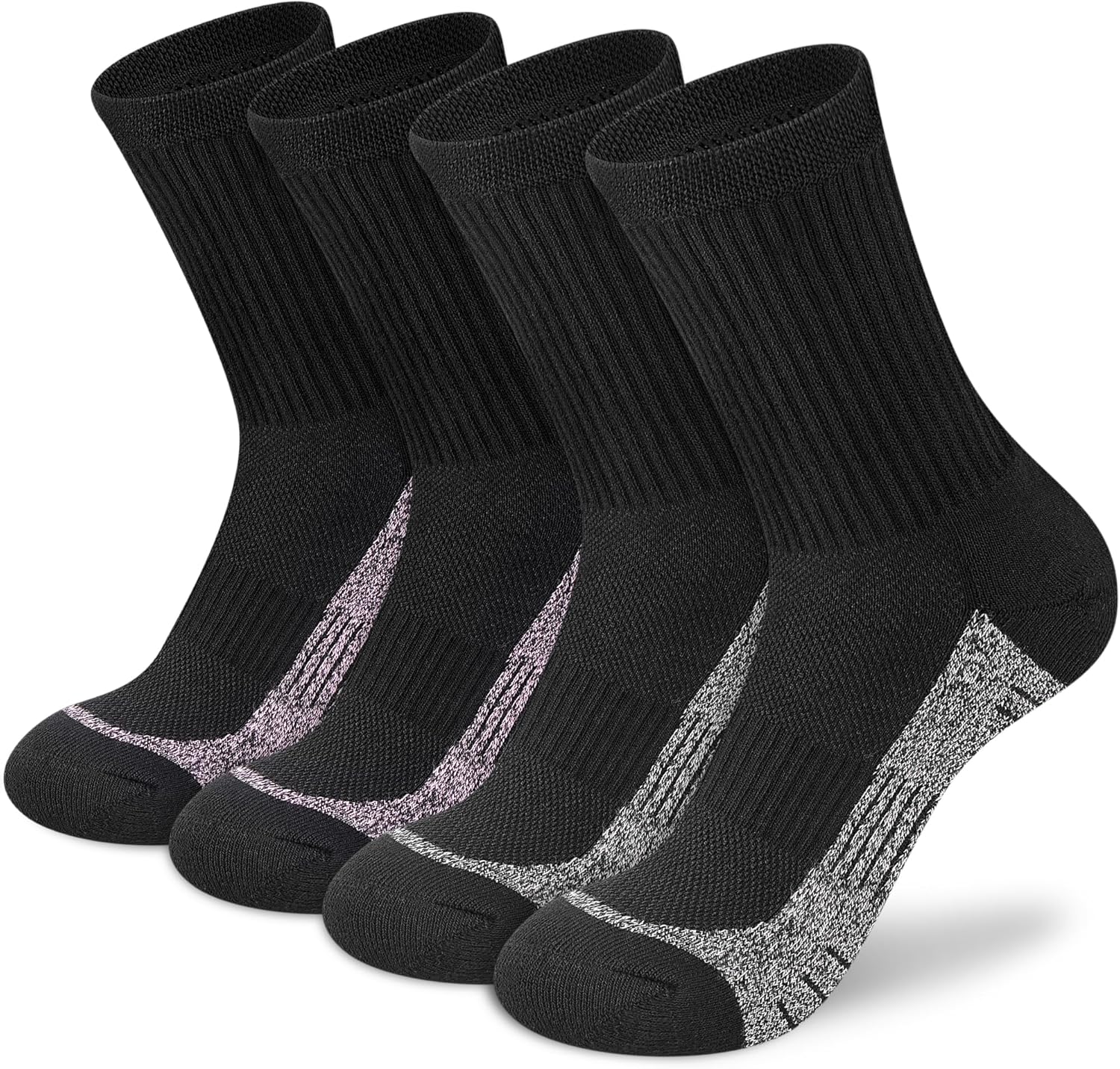Cushioned Compression Crew Socks - 5 Pairs for Women