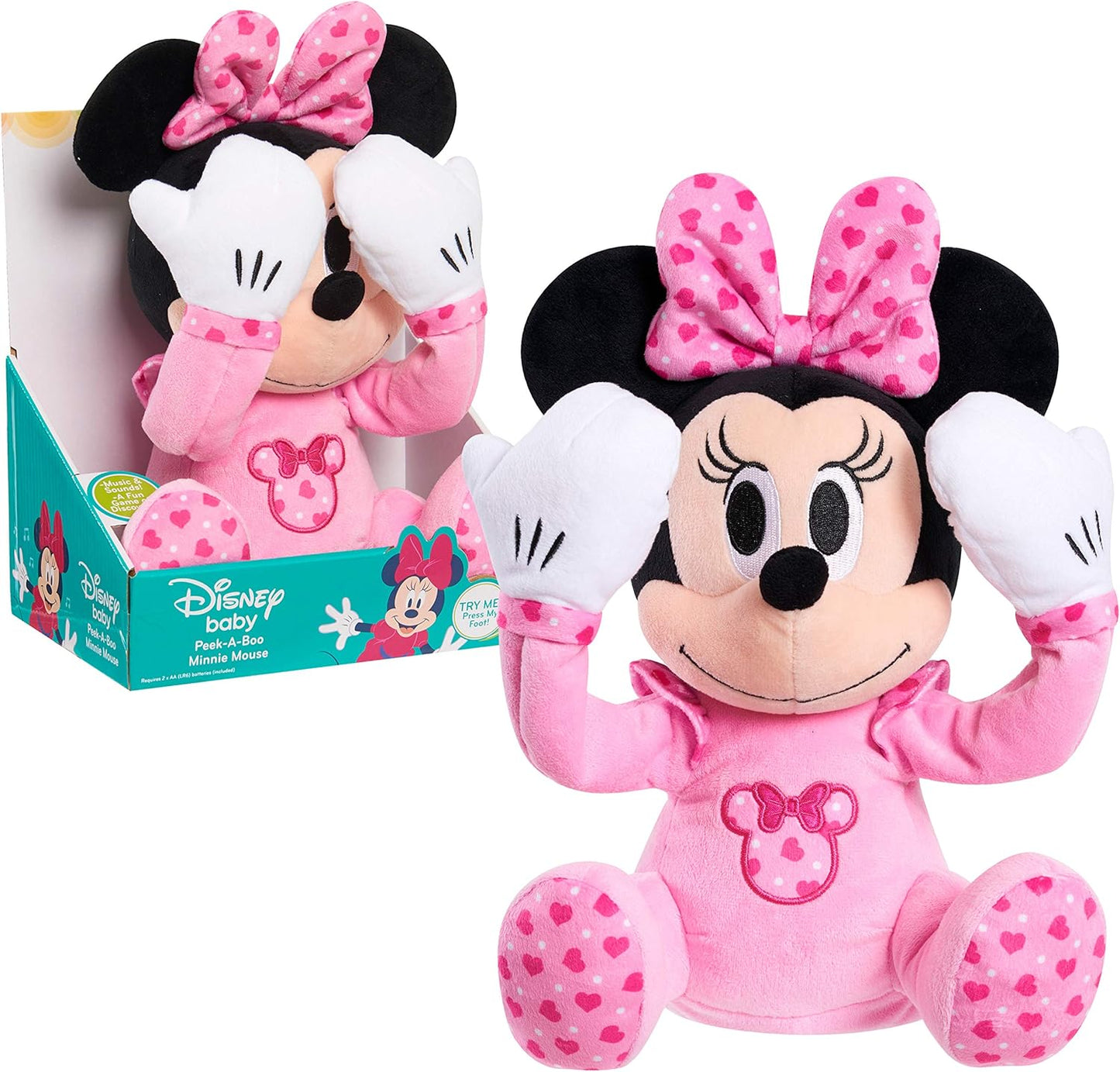 Minnie Mouse Peek-A-Boo Plush w/ Sounds - Interactive Toy for 09M+ by Just Play