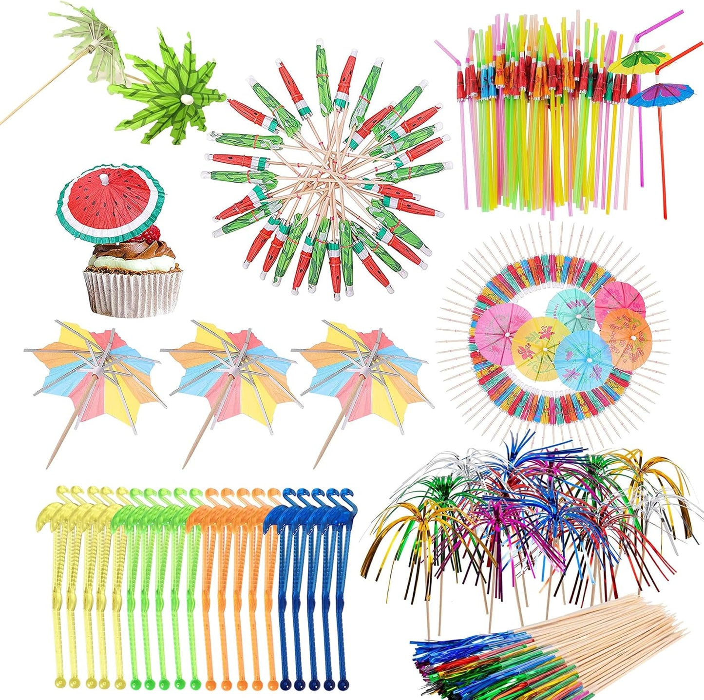 Allazone 210pcs Cocktail Party Set: Fun & Stylish Drink Decor