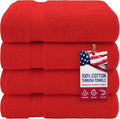 American Veteran Towel 4-Pack Turkish Bath Towels - Soft, Extra Large