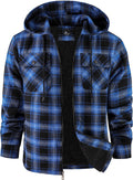 V VALANCH Men's Hooded Flannel Jacket for Winter Warmth and Style