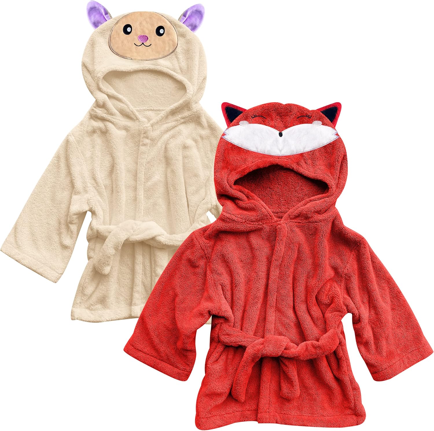 Sunny zzzZZ 2 Pack Baby Animal Face Robe - Cozy Baby Essential!