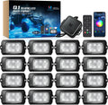 MICTUNING Q1 RGBW Rock Lights - 16 Pod Multicolor Underglow Kit