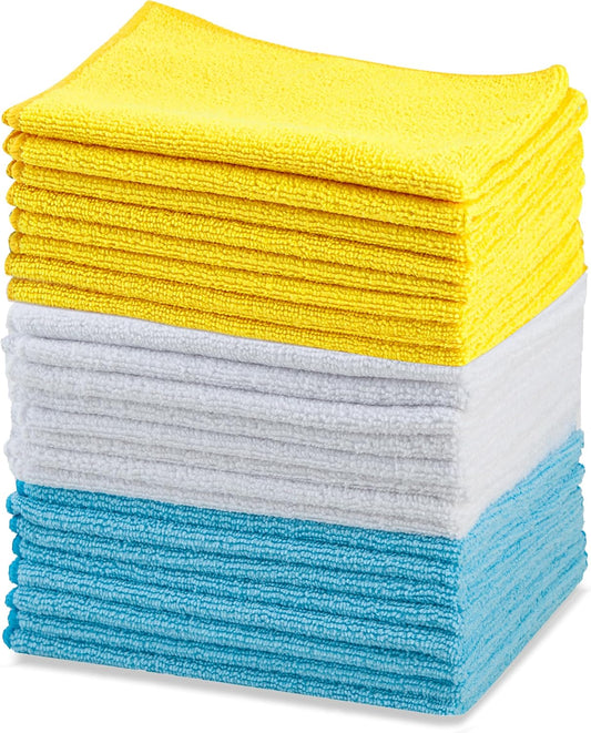 24-Pack  Basics Microfiber Cloths - Lint-Free Streak-Free Cleaning