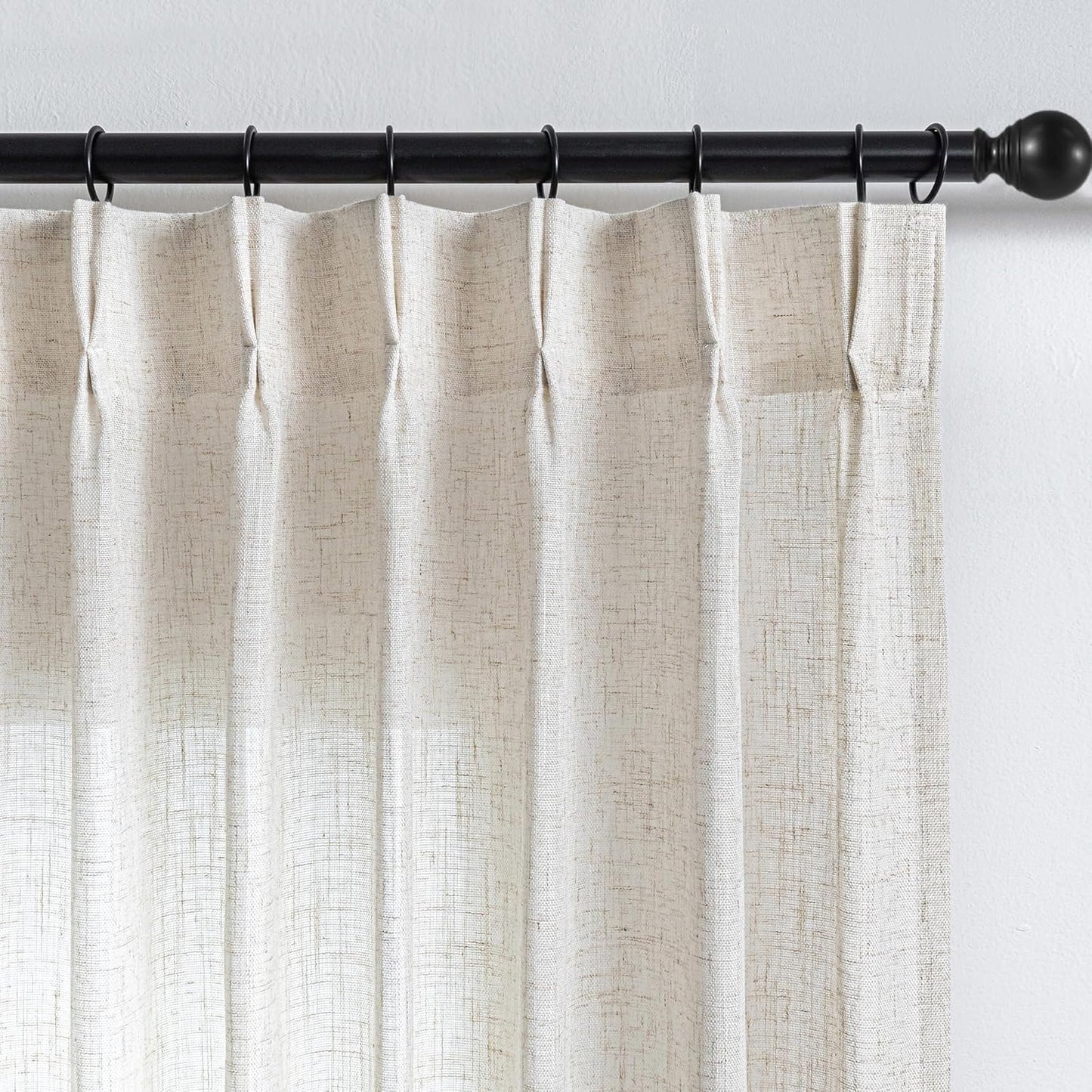 MYSKY HOME Semi Sheer Linen Curtains for Elegant Room Decor