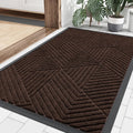 Front Door Mat 36x24 in Dark Brown - Heavy Duty Low-Profile Doormat