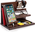Wood Phone Docking Station for Men - Multifunctional Desk Organizer