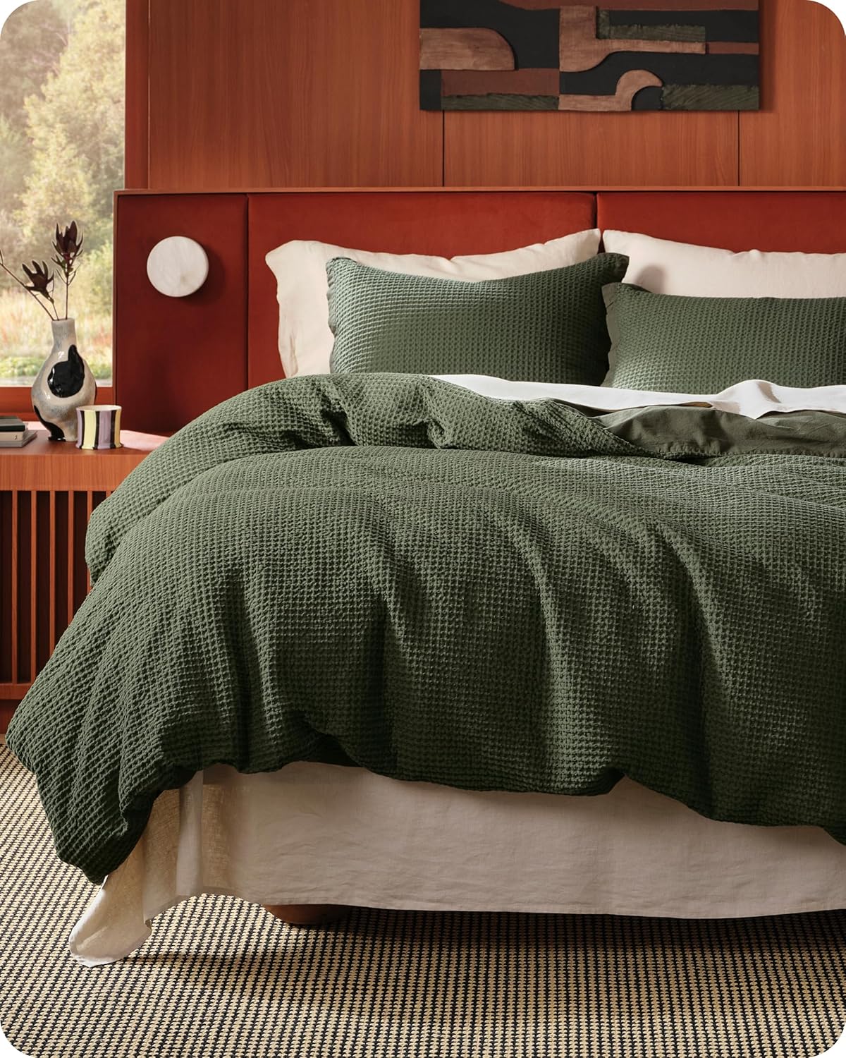 Bedsure Cotton Duvet Cover Set - Oversized Queen Size Comfort