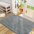 Dog Door Mat 48x30 Grey - Chenille Mud Mat for Paws