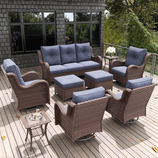 LayinSun 9 Pieces Outdoor Patio Furniture Set for Comfort