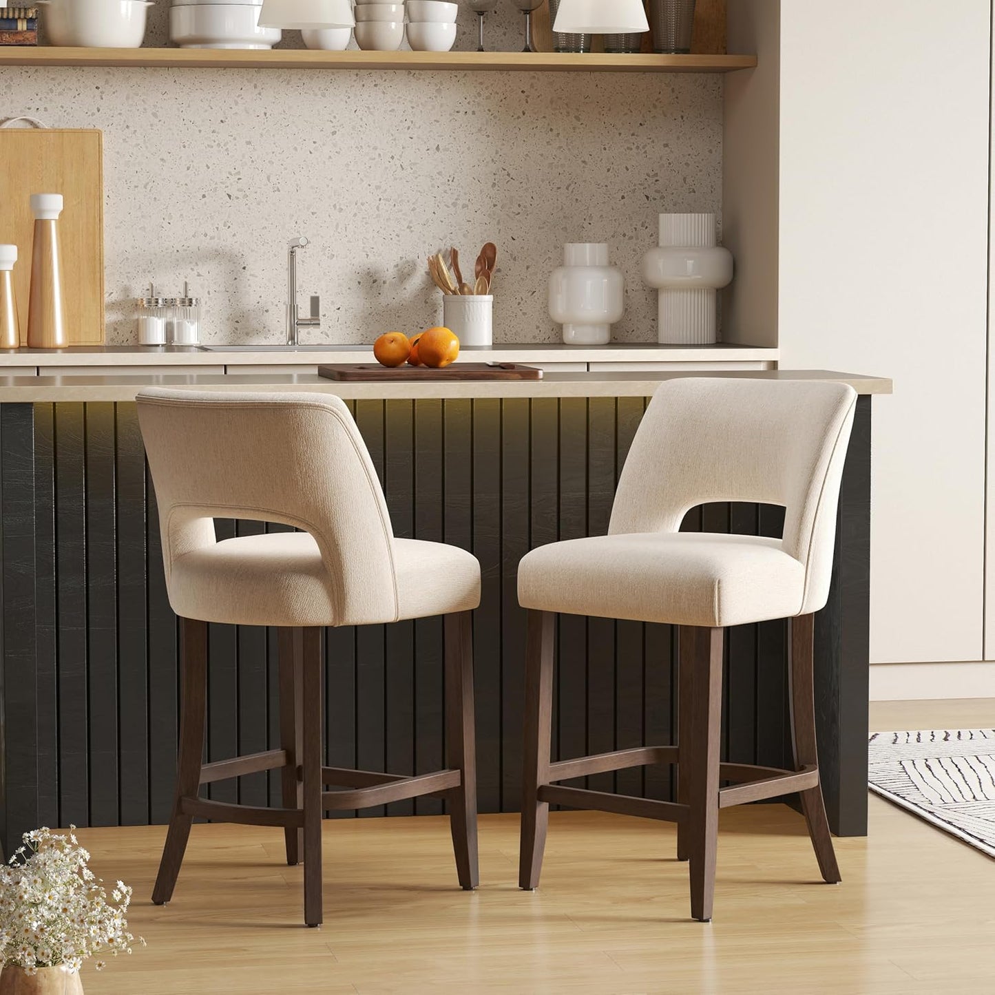 VKNOW Bar Stools Set of 2 for Kitchen Island and Dining Room