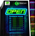 SuperBright LED Open Sign with Hours - Programmable Color Control