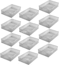 Silver Mesh Drawer Organizer Bins 6x9x2 in - Compact Drawer Storage
