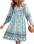 Women Casual Spring Summer V Neck Ruffle Floral Babydoll (Style GP77)