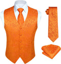 Mens Vest Tie Set 3PC Paisley Jacquard Waistcoat Necktie