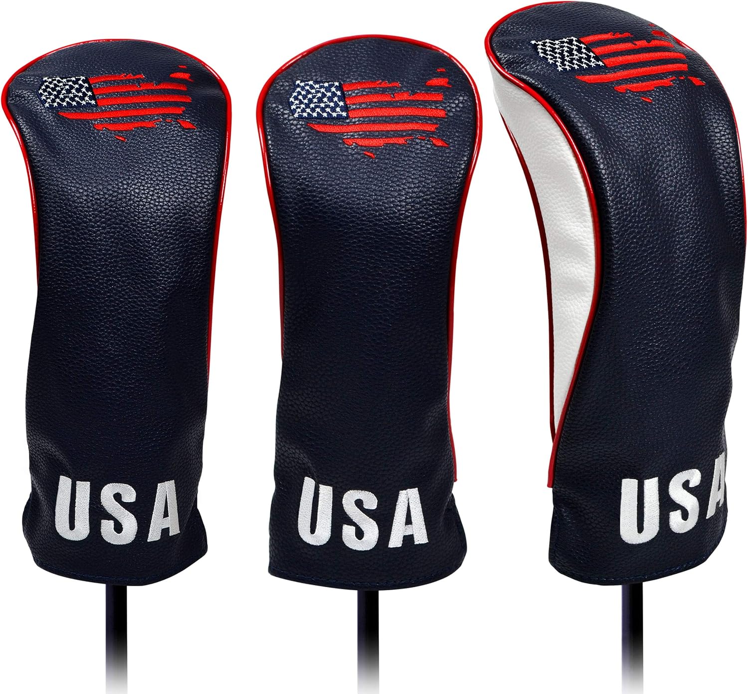 USA Golf Head Covers for Driver & Fairway Woods - Premium Leather