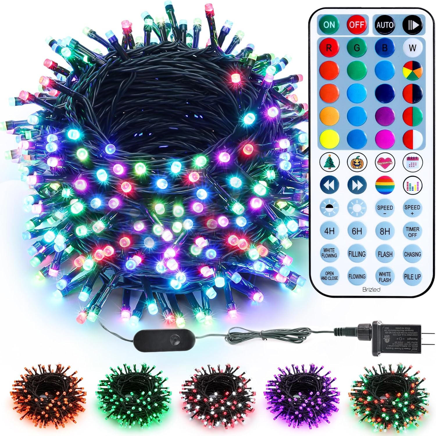 Brizled RGB Christmas Lights - 164ft 500 LED Color Changing