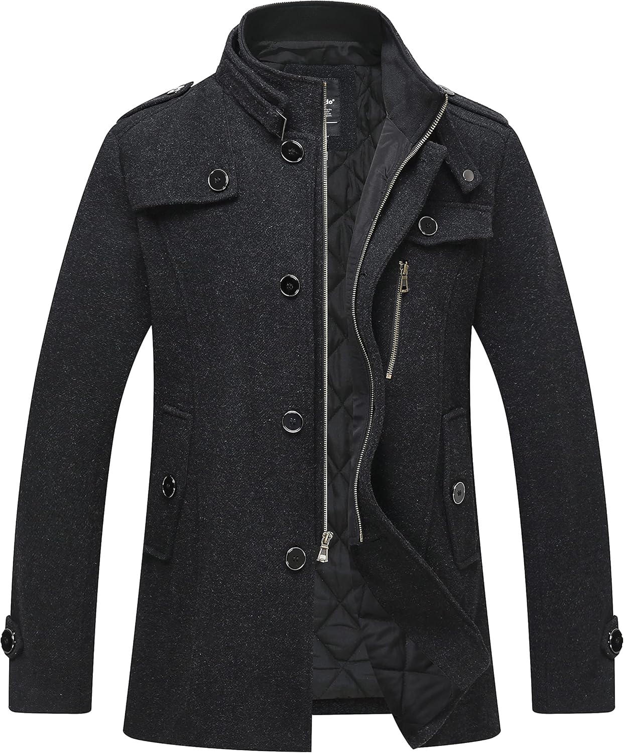 Wantdo Men's Wool Blend Jacket for Stylish Winter Comfort