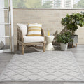 Easy Care Moroccan Silver Grey 4 ft x 6 ft Area Rug - Durable Outdoor