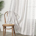 Light Filtering Boho Cotton Curtains 95 in Panels - Linen Look