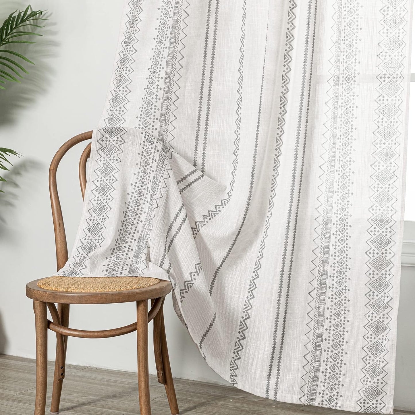 Light Filtering Boho Cotton Curtains for Modern Home Decor