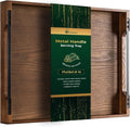 Axeman Wooden Serving Tray with Metal Handles - Elegant Walnut Tray