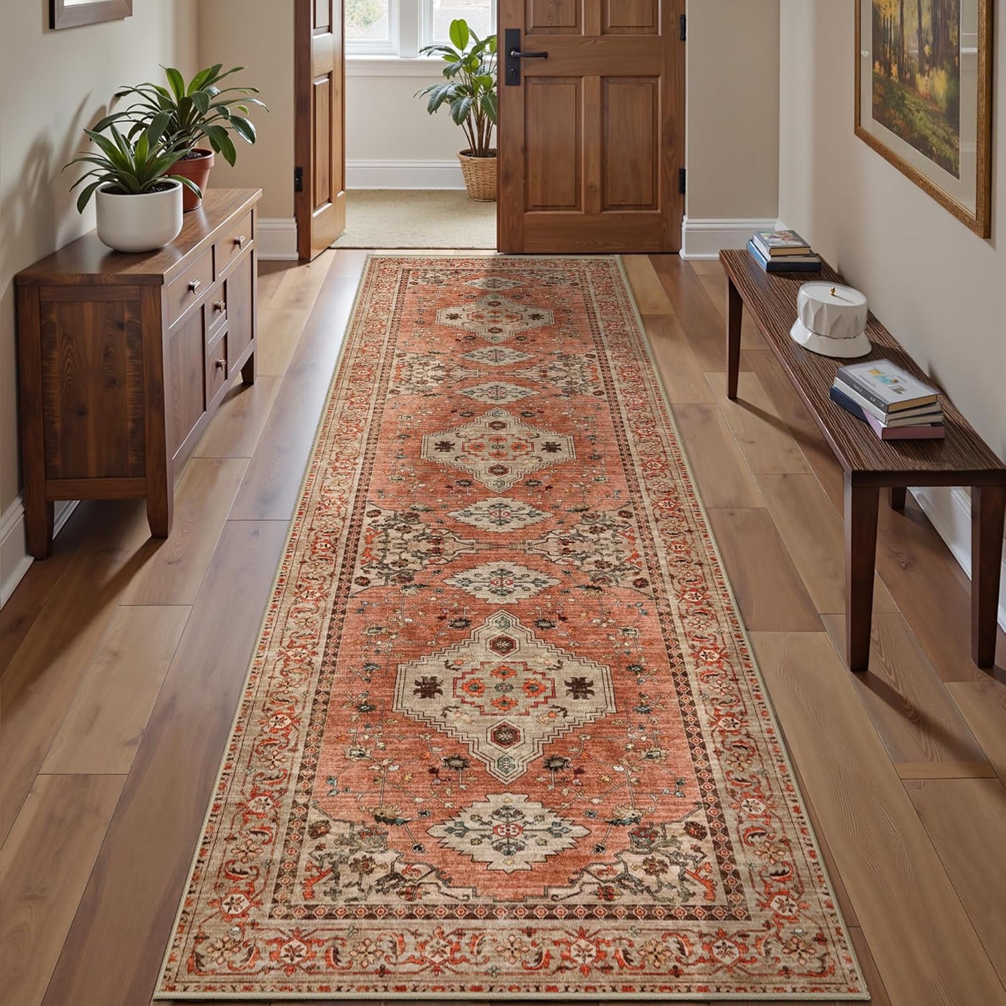 Tangsoo 2.6x8 Washable Runner Rug for Hallways and Entryways