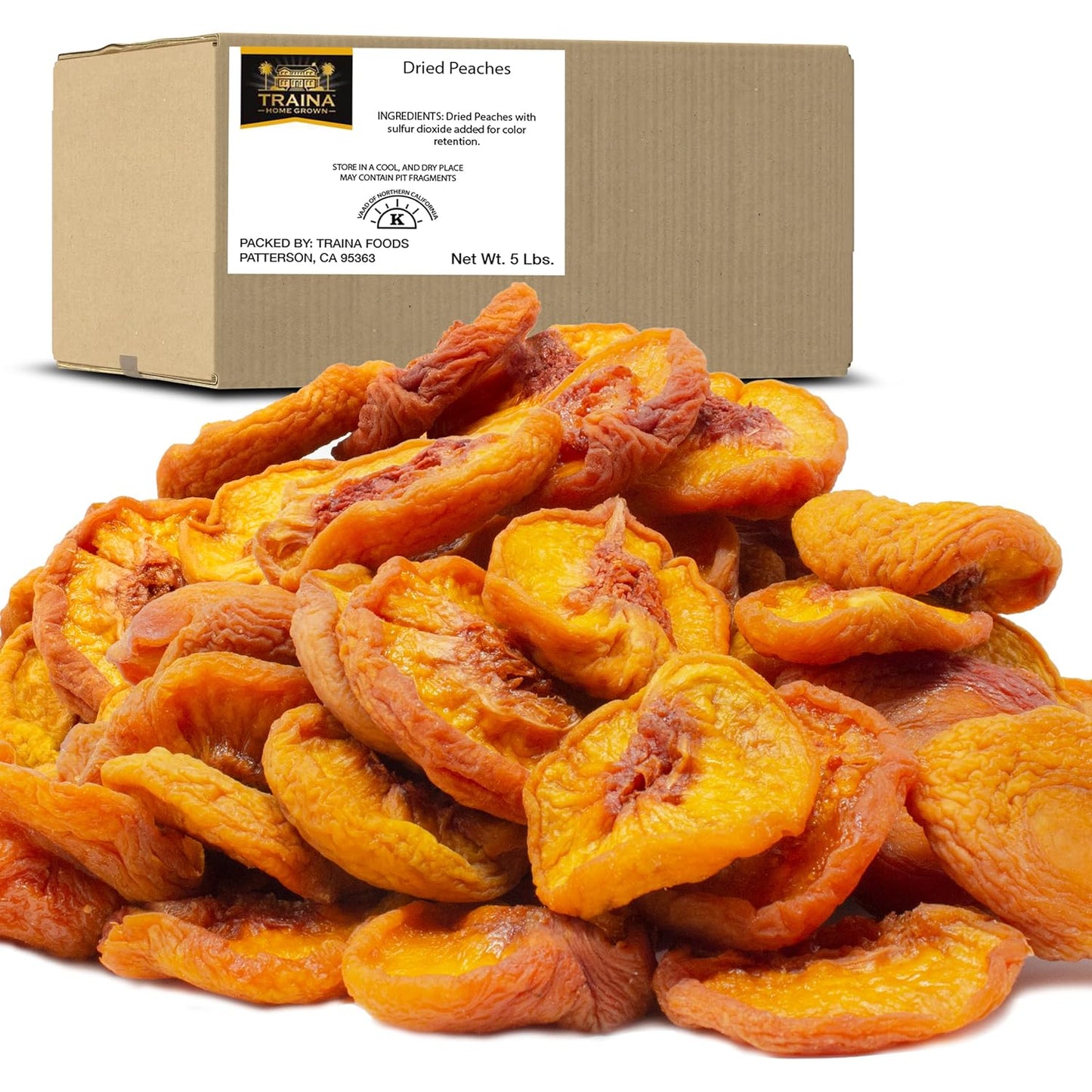California Extra Fancy Sun Dried Peach Halves - 5 lb Value Size