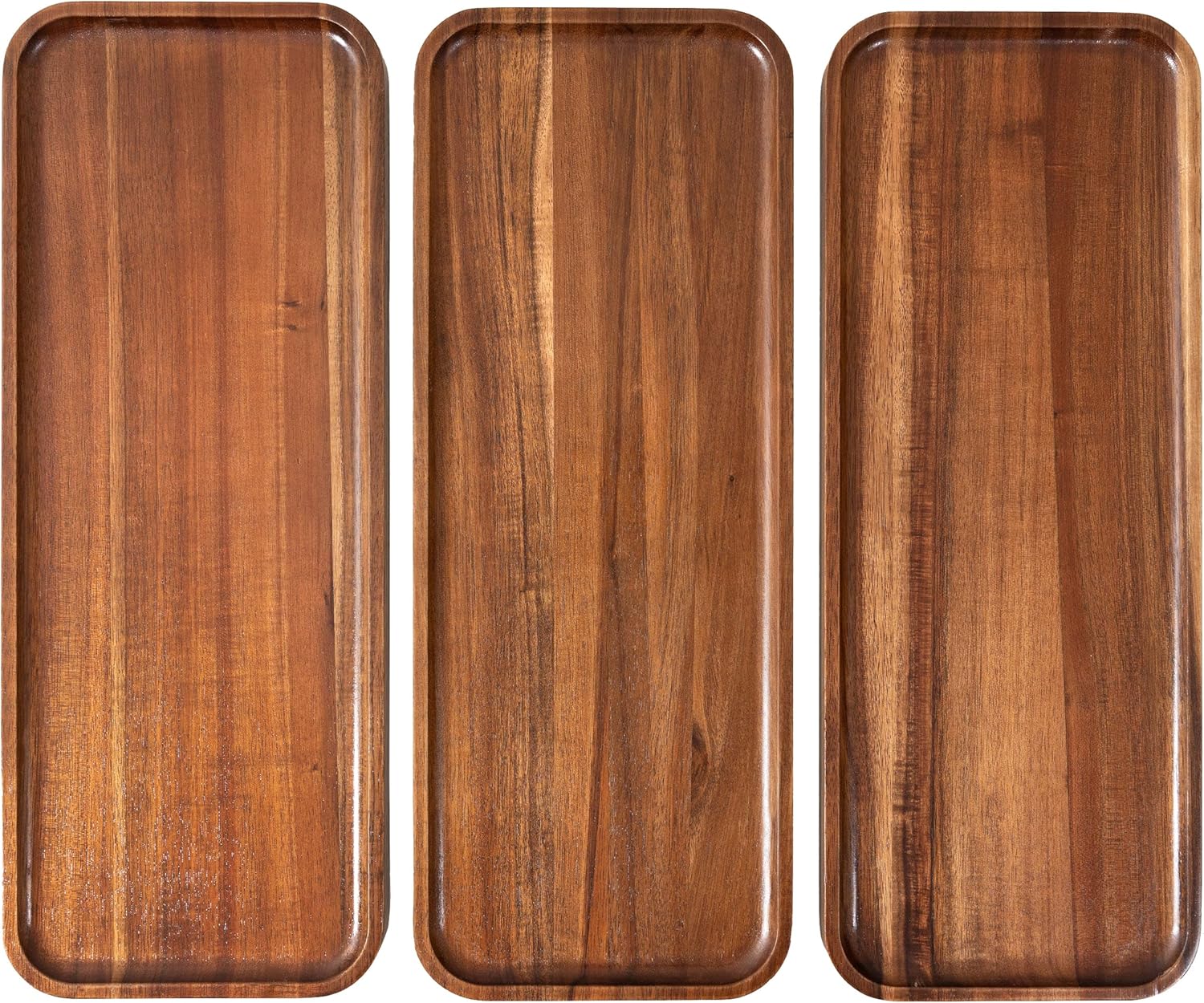Large Solid Acacia Wood Serving Trays for Home Decor and Food