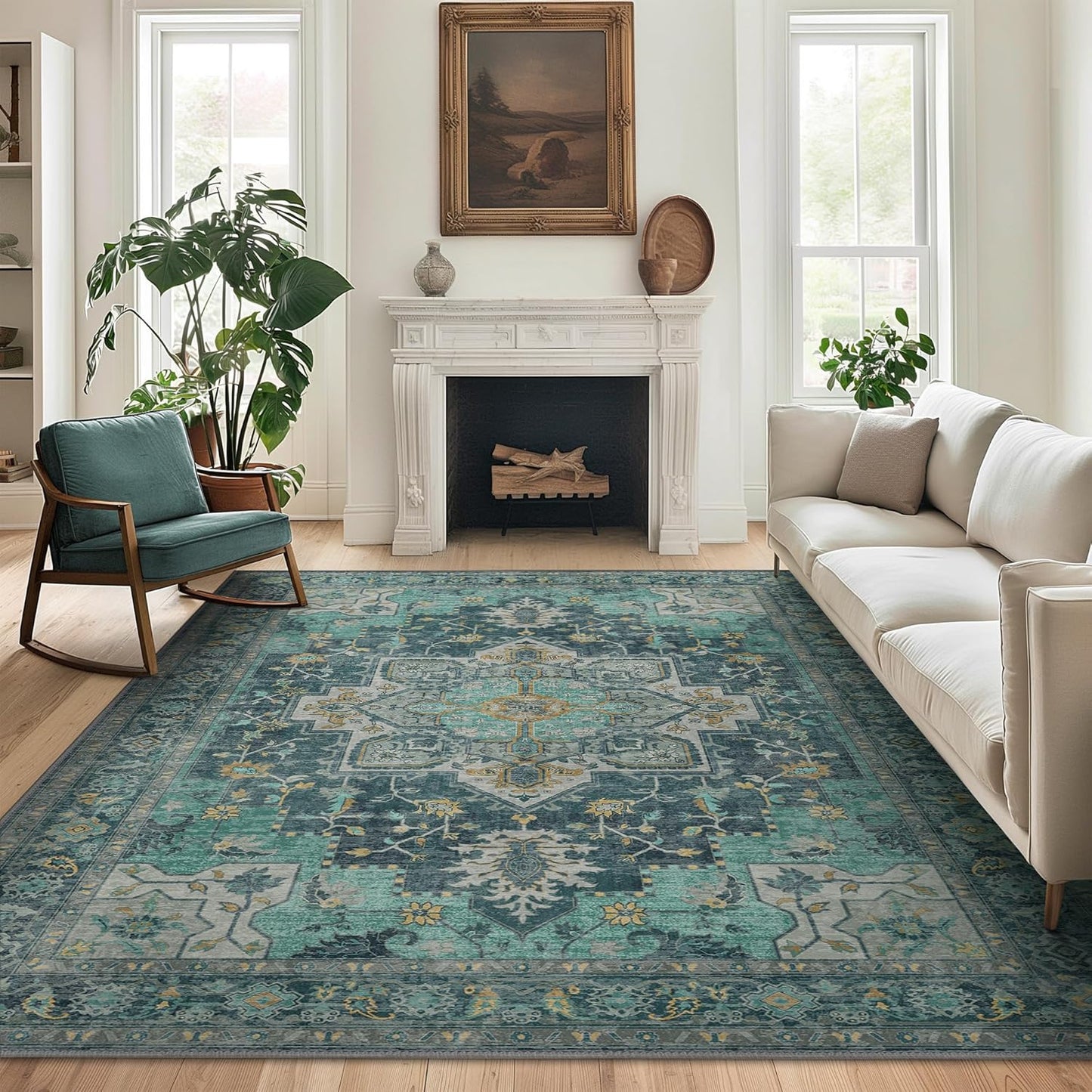 GENIMO 10x14 Area Rugs for Living Room, Vintage Non Slip Rug