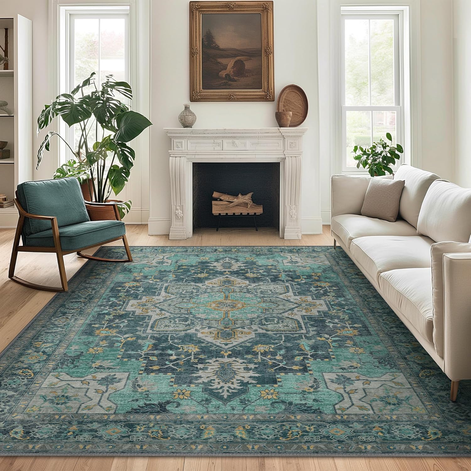 GENIMO 10x14 Area Rugs for Living Room, Vintage Non Slip Rug