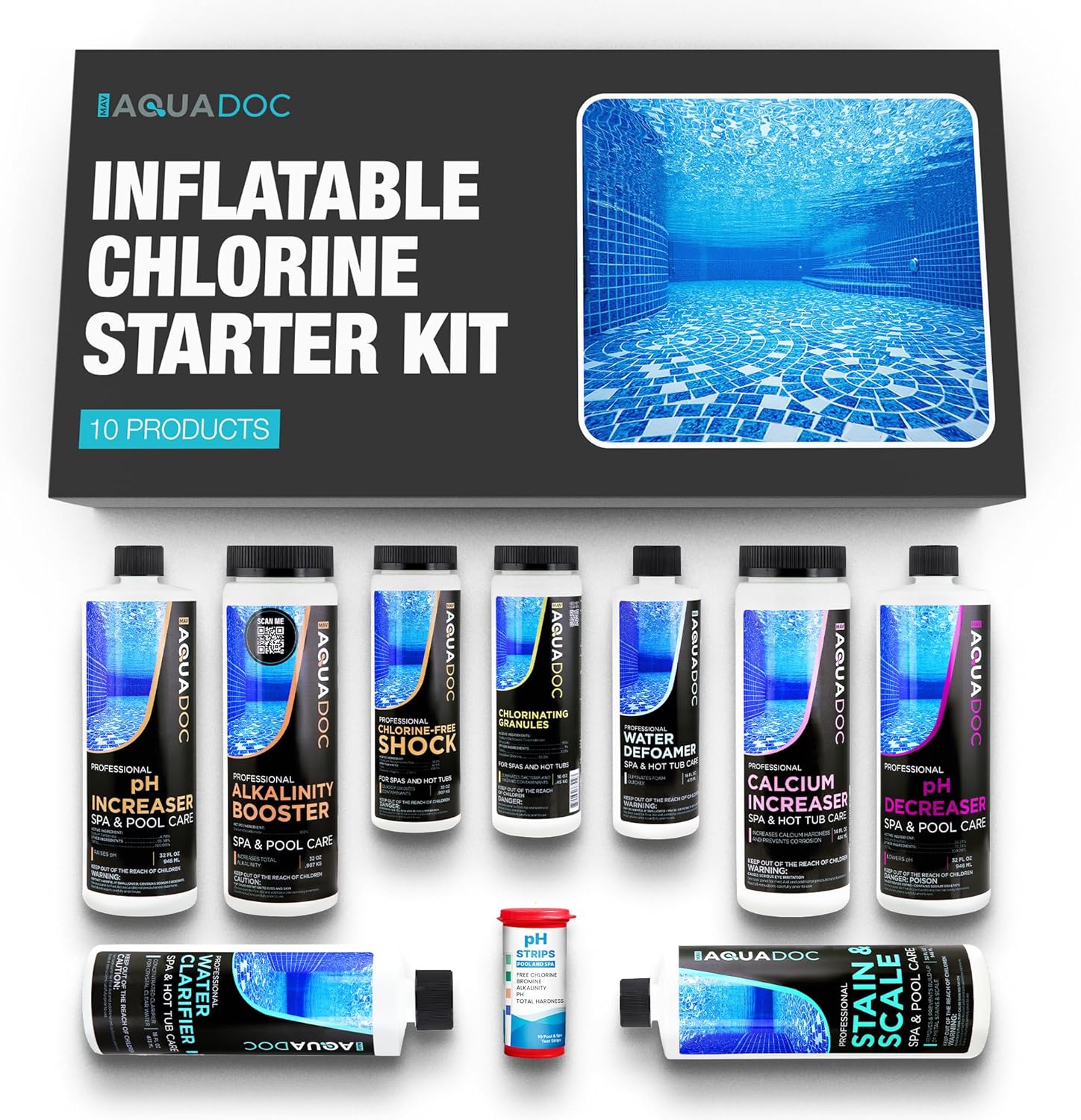 AquaDoc Inflatable Hot Tub Chemical Kit for Easy Maintenance