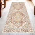Brick Red Washable Runner Rug 2.5x8 - Non Slip Flannel Runner