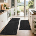 Kitchen Rugs Non-Slip Washable Rug Sets of 2 - Cushioned Absorbent