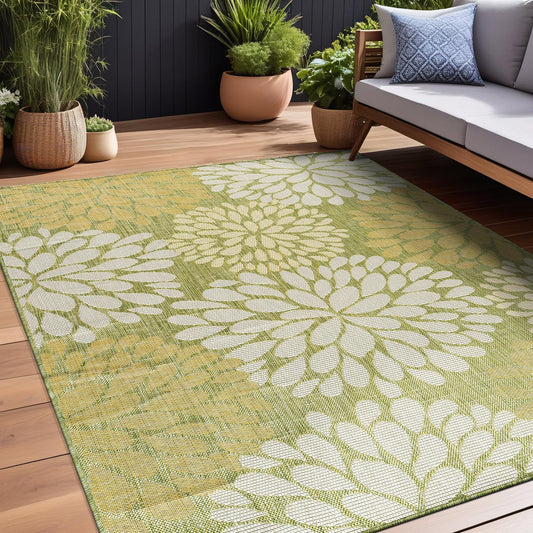 Beverly Rug Outdoor Rug 8x10 Modern Tropical Leaf Design